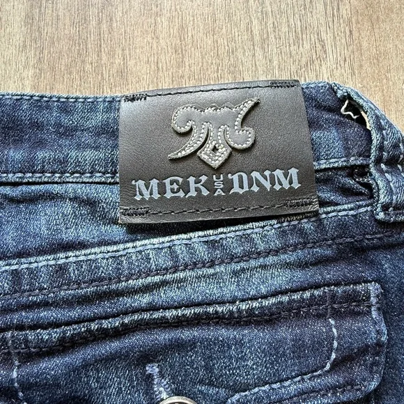 Women’s Y2K Buckle MEK Yokohama Slim Boot Cut Jeans Distressed Wash 29W | 34L - Picture 5 of 9